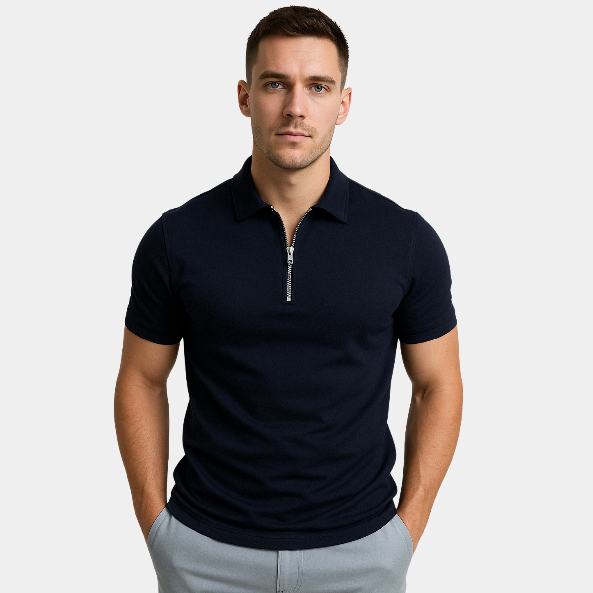 Gregorio | Modern Half-Zip Polo