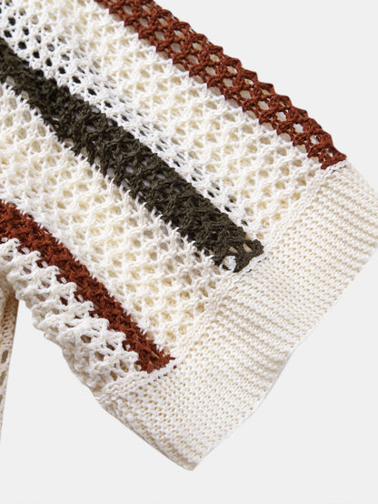 Sevanno | Crochet Polo & Straight Linen Trousers