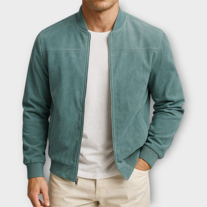 Sevanno | Men’s Suede Leather Bomber Jacket