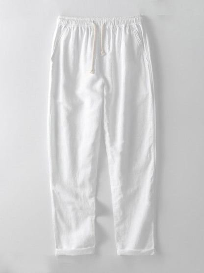 Sevanno | Crochet Polo & Straight Linen Trousers