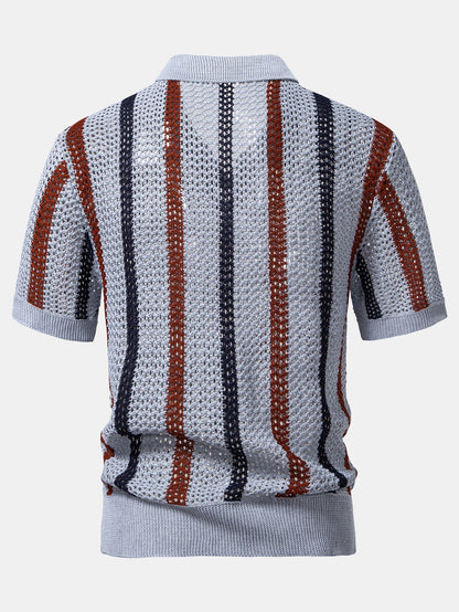 Sevanno | Crochet Polo & Straight Linen Trousers