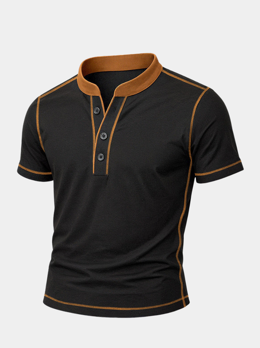 Olivier | Kontrast Biye Detaylı Henley Gömlek