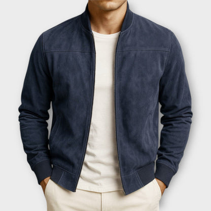 Sevanno | Men’s Suede Leather Bomber Jacket