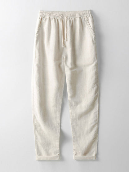 Sevanno | Crochet Polo & Straight Linen Trousers
