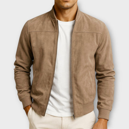 Sevanno | Men’s Suede Leather Bomber Jacket