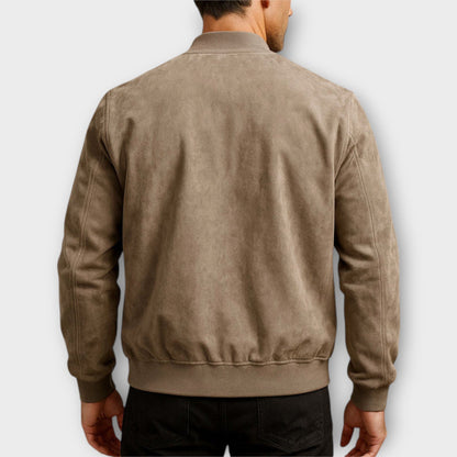 Sevanno | Men’s Suede Leather Bomber Jacket