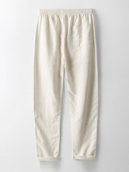 Sevanno | Crochet Polo & Straight Linen Trousers