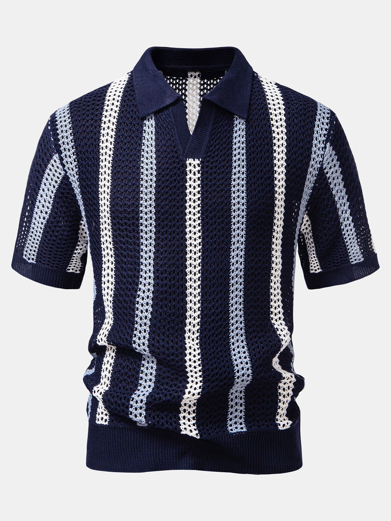 Sevanno | Crochet Polo & Straight Linen Trousers