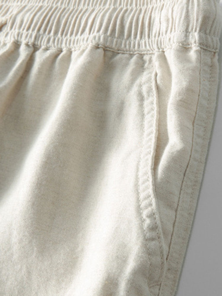 Sevanno | Crochet Polo & Straight Linen Trousers