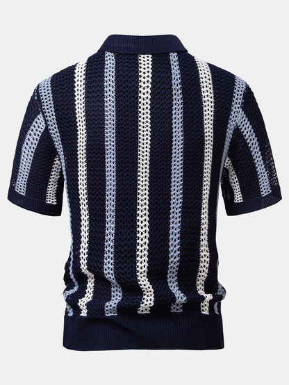 Sevanno | Crochet Polo & Straight Linen Trousers