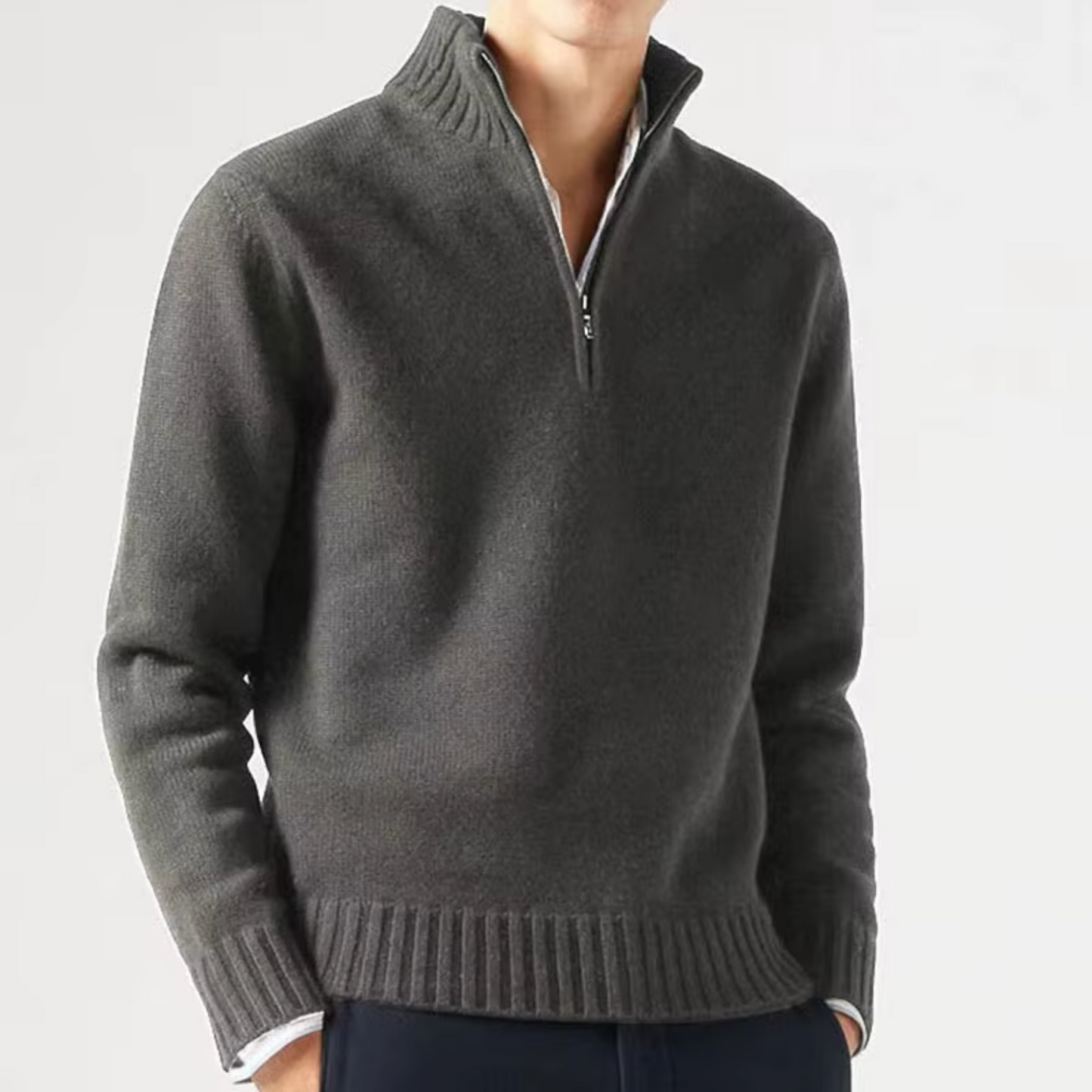 Sevanno | Men’s Wool Zip Turtleneck