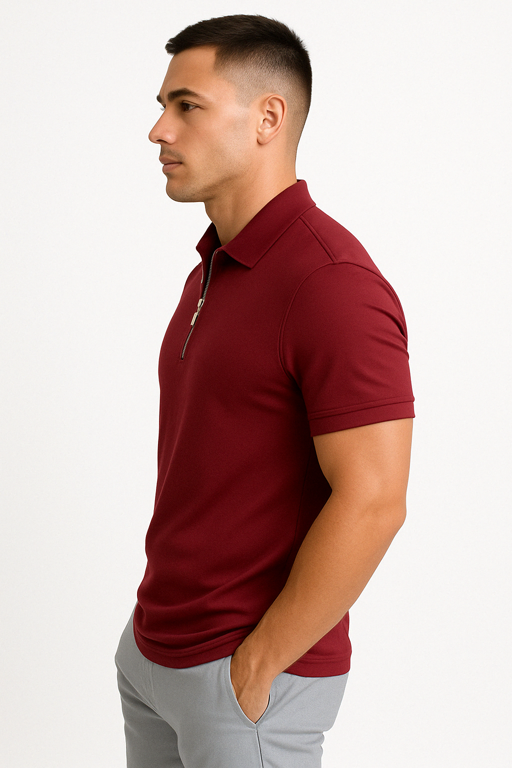 Gregorio | Modern Half-Zip Polo