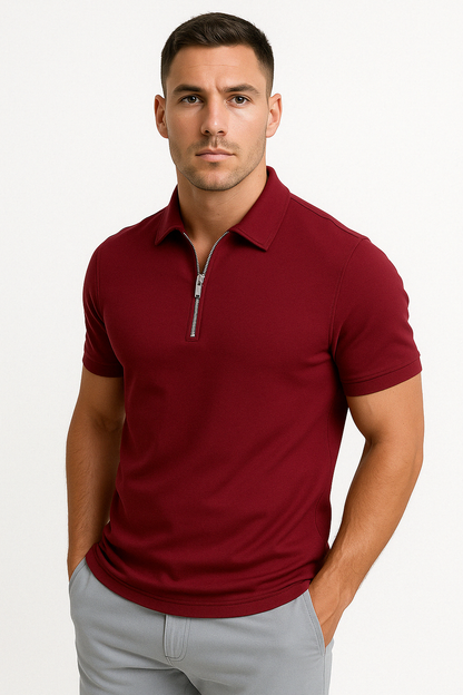 Gregorio | Modern Half-Zip Polo