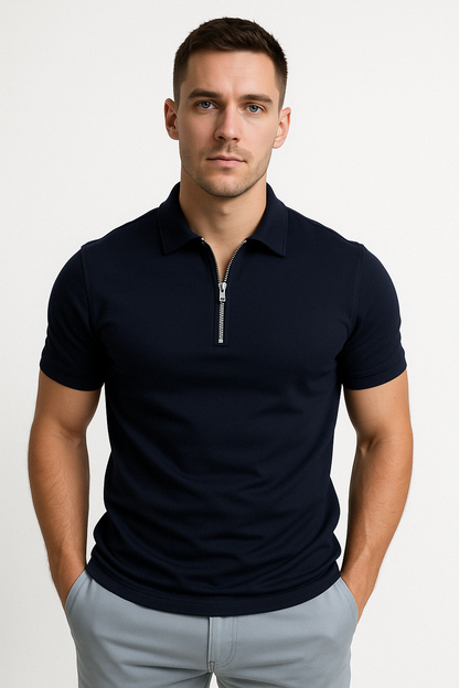 Gregorio | Modern Half-Zip Polo