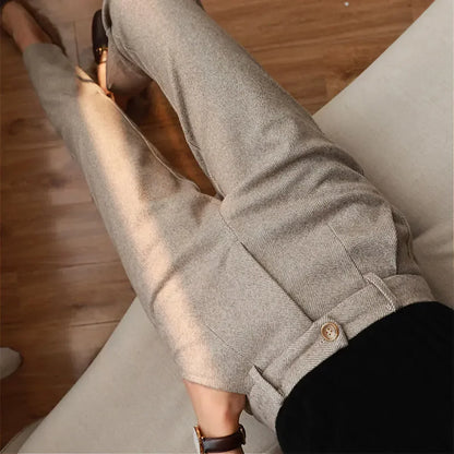 Tailored Pure Wool Elegant Trousers