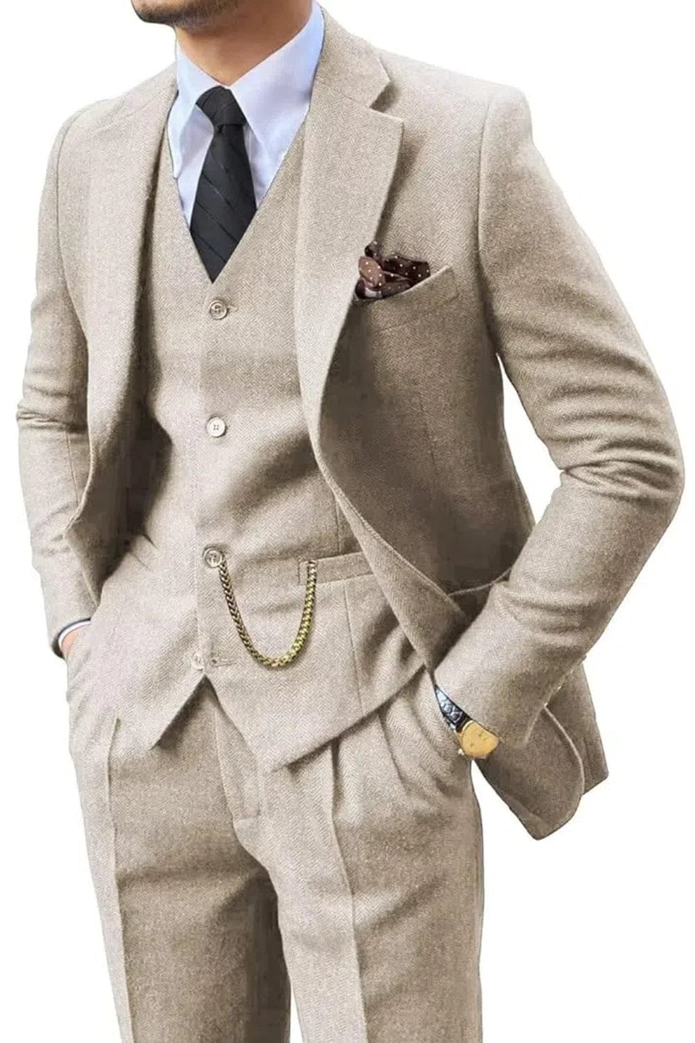 Sevanno | Men’s Herringbone Suit