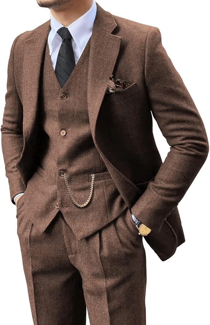 Sevanno | Men’s Herringbone Suit
